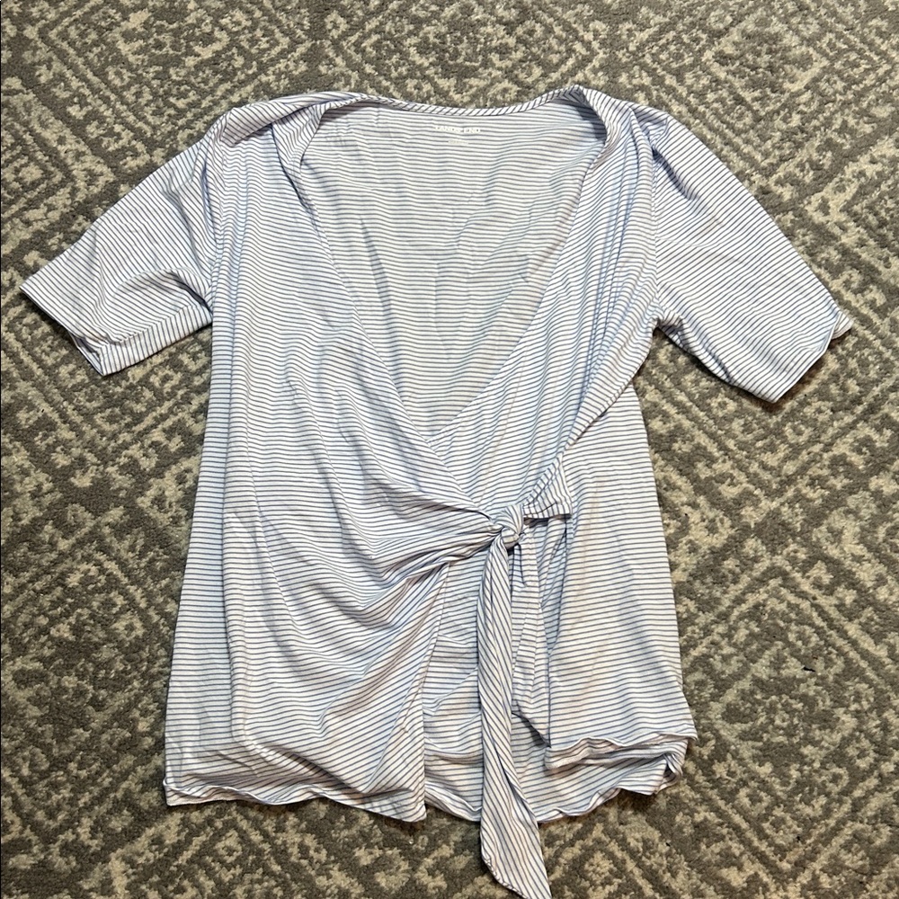 Lands' End Blue Striped Top
